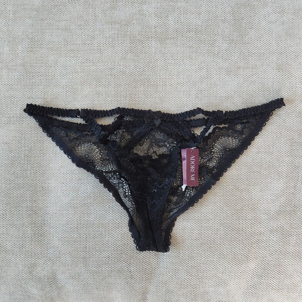 Adore Me Black Large Thong Panty‎